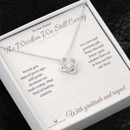 Personalized Love Knot Necklace for pastor