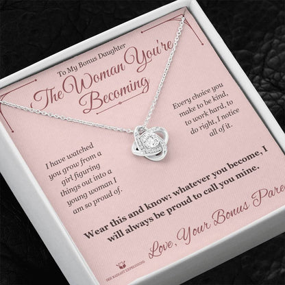 Personalized Love Knot Necklace for stepdaughter