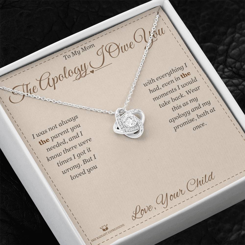 Personalized Love Knot Necklace for mom
