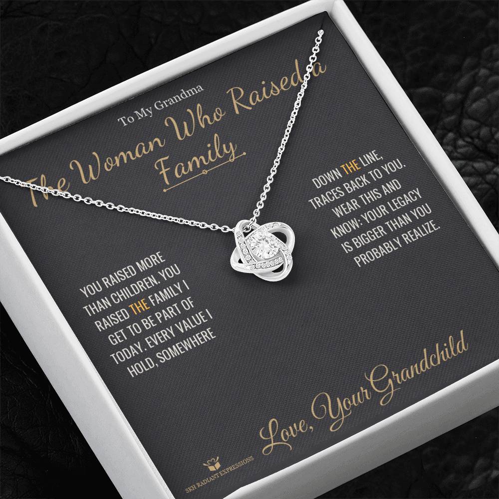 Personalized Love Knot Necklace for grandmother
