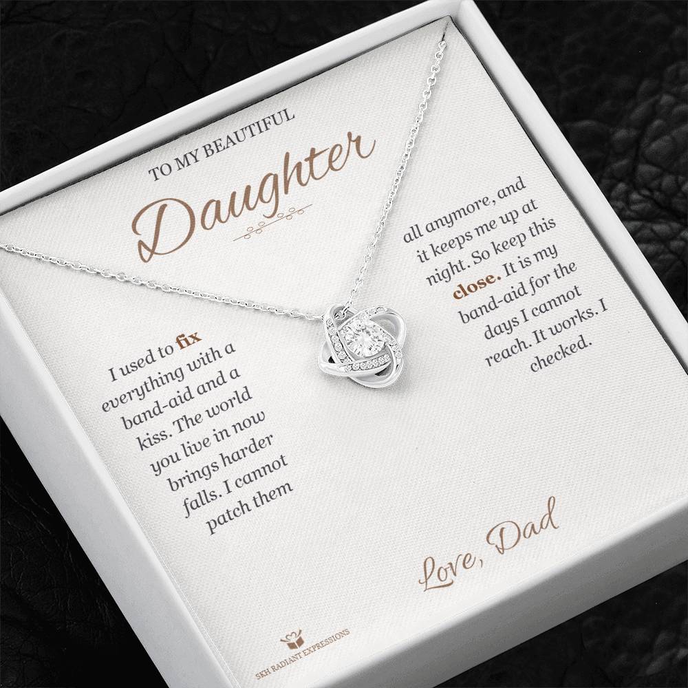 Band-Aids and Kisses - Love Knot Necklace for Daughter