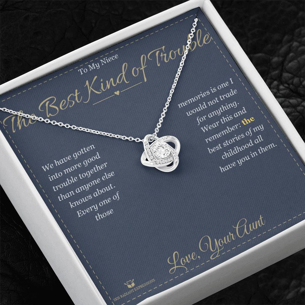 Personalized Love Knot Necklace for niece