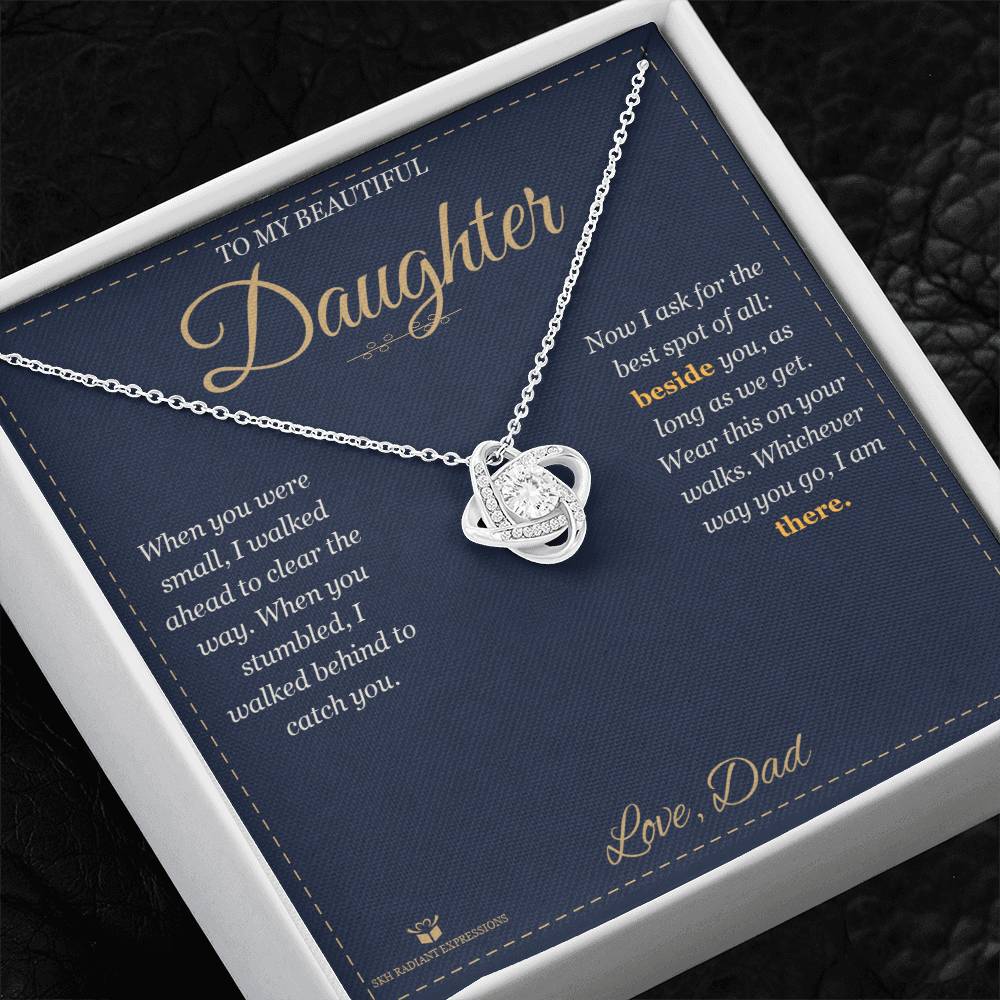 Beside You, Not Behind - Love Knot Necklace for Daughter