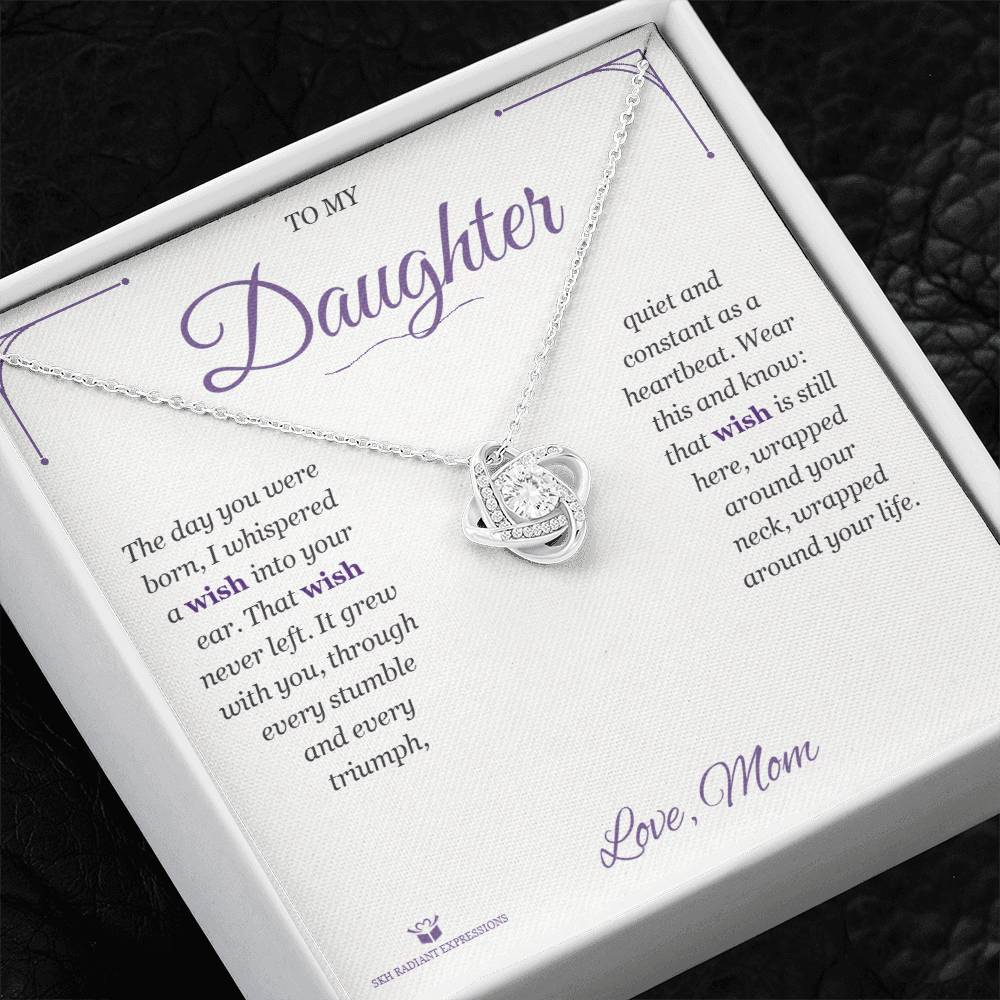 Personalized Love Knot Necklace for daughter