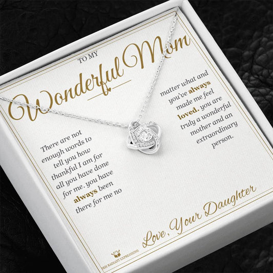 Endless Thanks - Love Knot Necklace for Mom - personalized keepsake gift from SKH Radiant Expressions