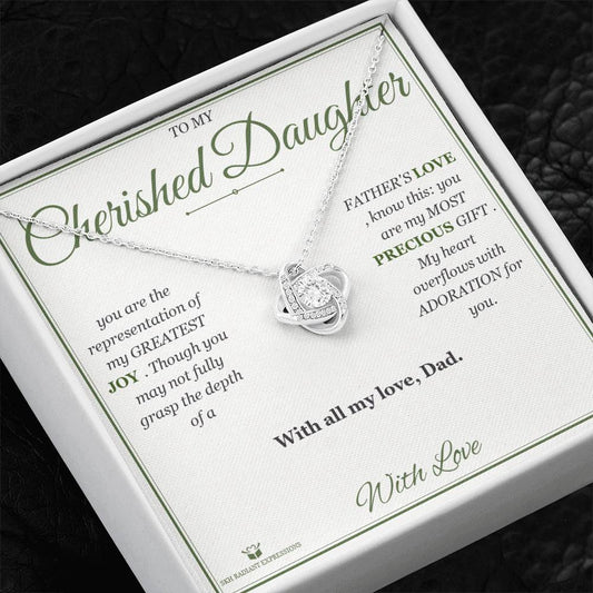 A Father's Adoration - Love Knot Necklace for Daughter - personalized keepsake gift from SKH Radiant Expressions