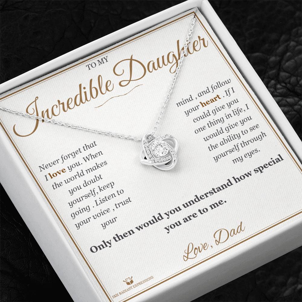 Believe in Yourself - Love Knot Necklace for Daughter