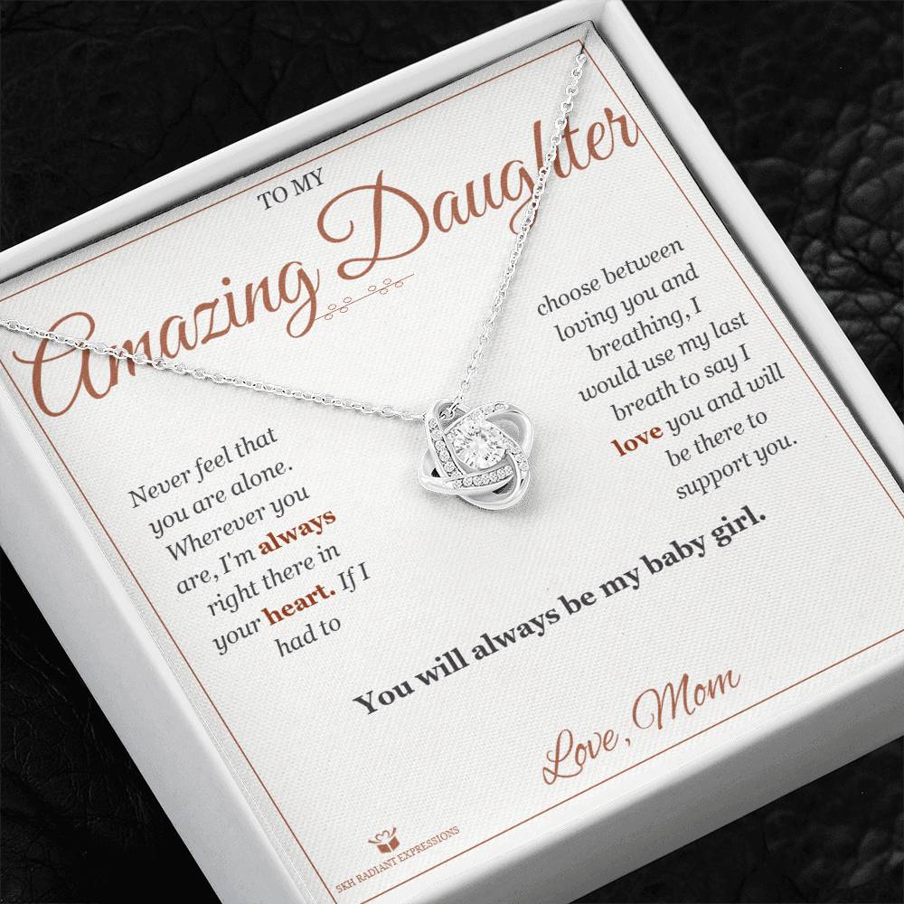 Always in Your Heart - Love Knot Necklace for Daughter