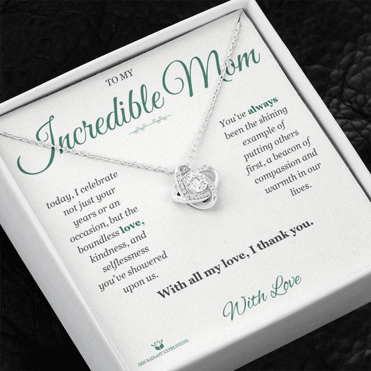 With Boundless Gratitude - Love Knot Necklace for Mom - personalized keepsake gift from SKH Radiant Expressions
