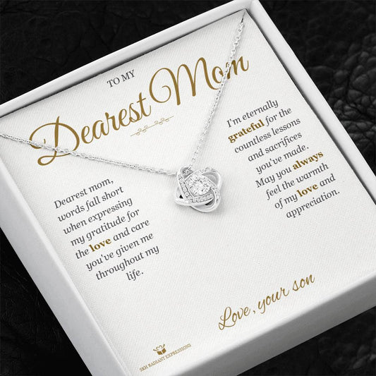 Words Fall Short - Love Knot Necklace for Mom - personalized keepsake gift from SKH Radiant Expressions