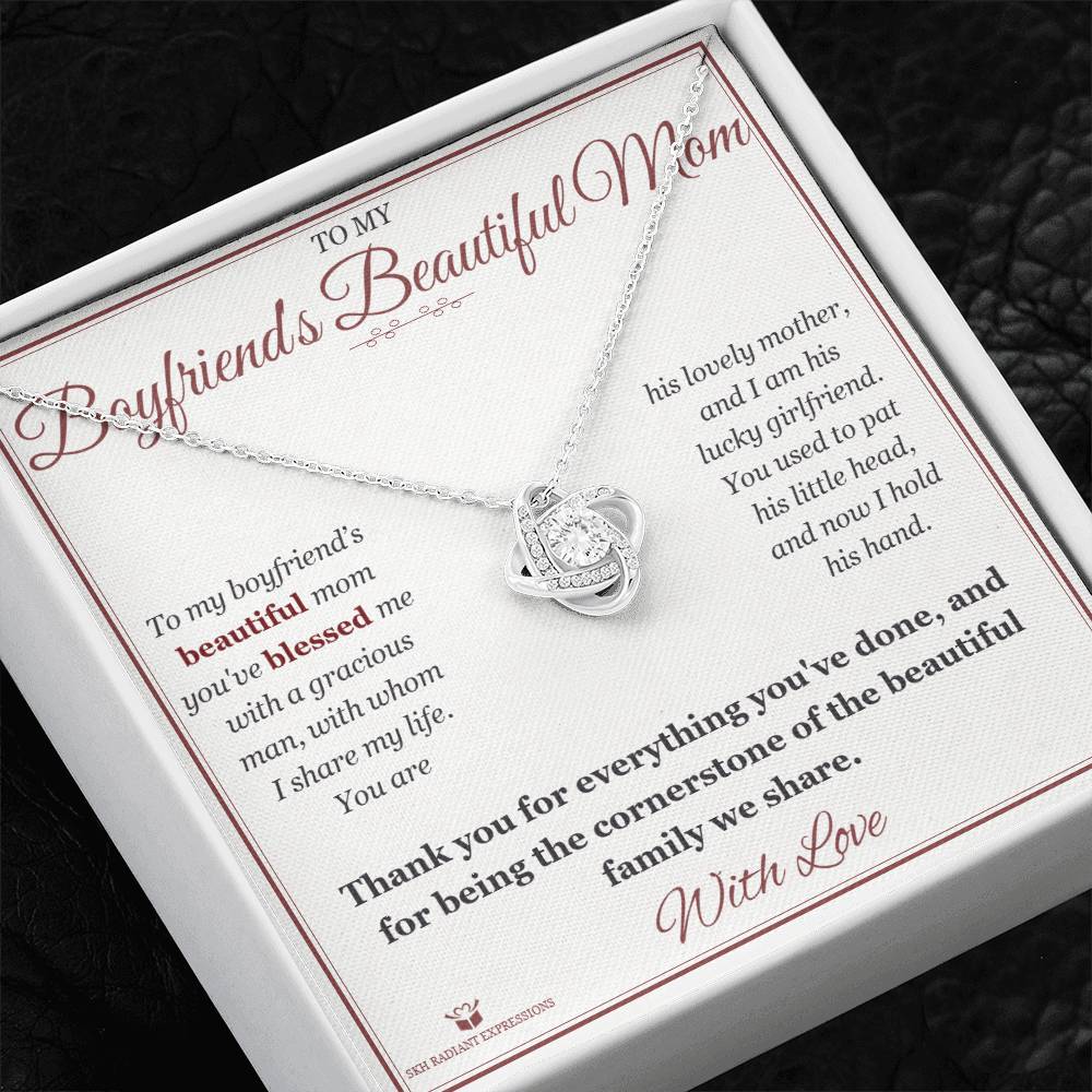 Cornerstone of Our Family - Love Knot Necklace for Boyfriend's Mom