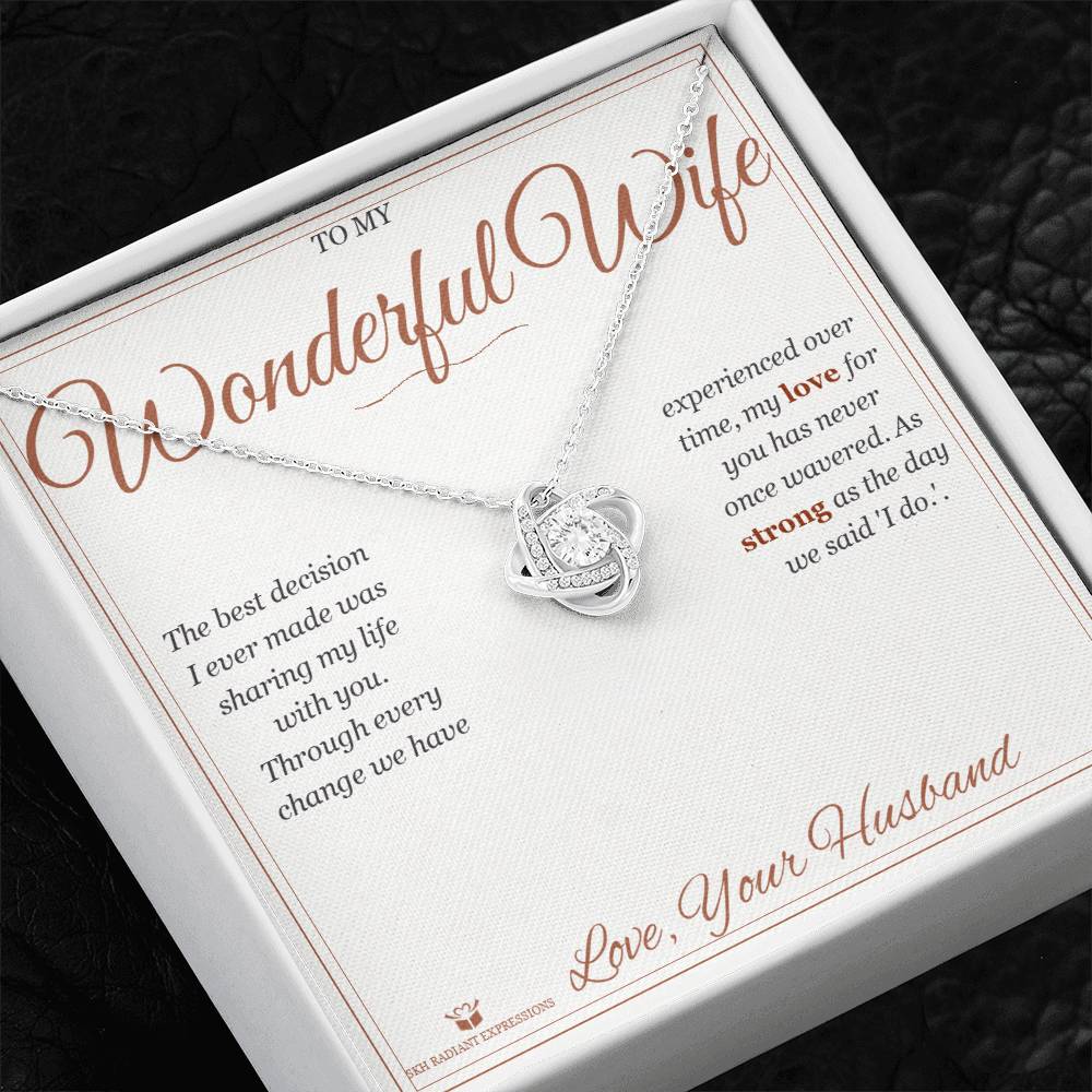 Personalized Love Knot Necklace for wife