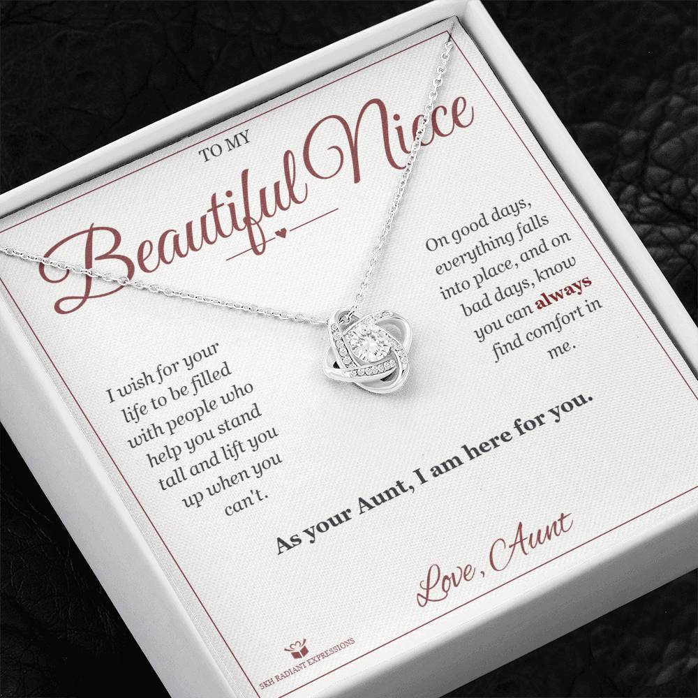 Always Here For You - Love Knot Necklace for Niece
