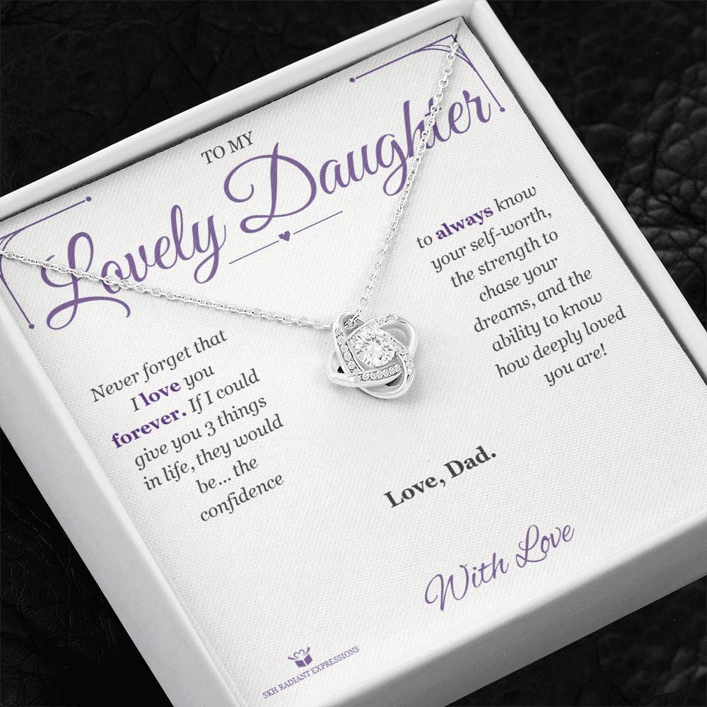 Personalized Love Knot Necklace for daughter