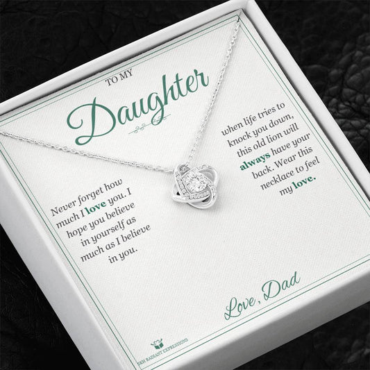 Proud to Be Your Father - Love Knot Necklace for Daughter - personalized keepsake gift from SKH Radiant Expressions