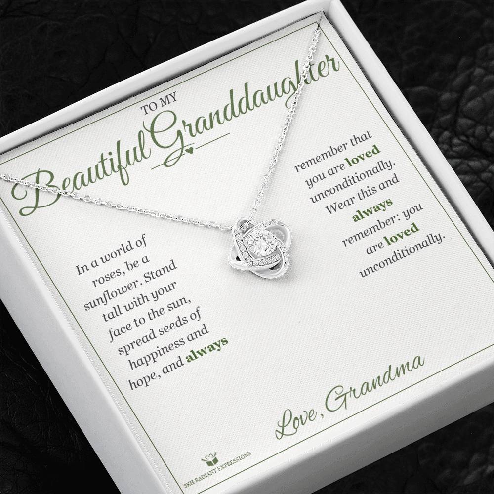 Be a Sunflower - Love Knot Necklace for Granddaughter
