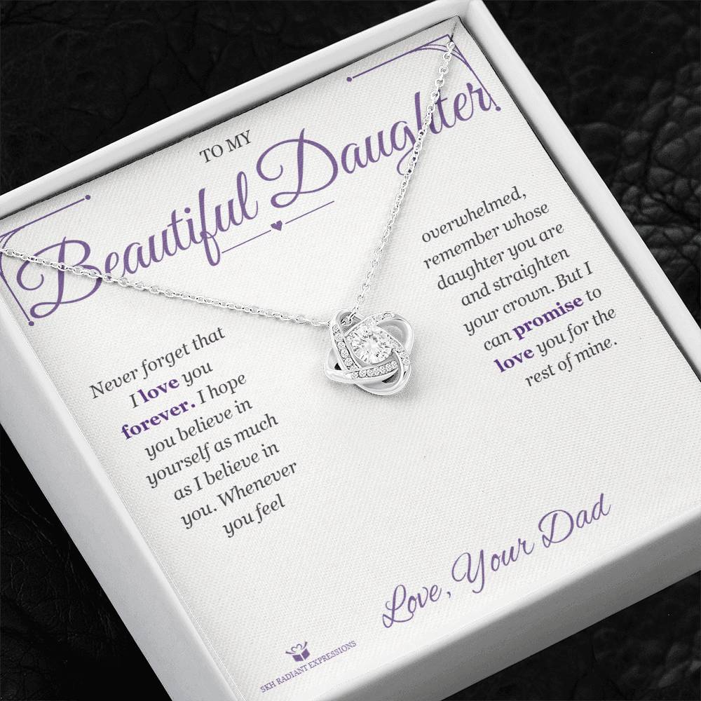 Personalized Love Knot Necklace for daughter
