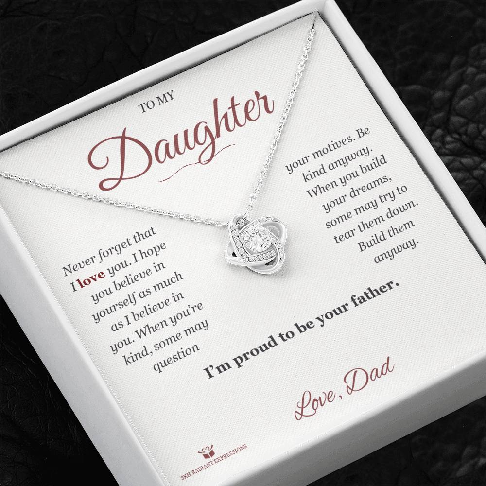 Personalized Love Knot Necklace for daughter