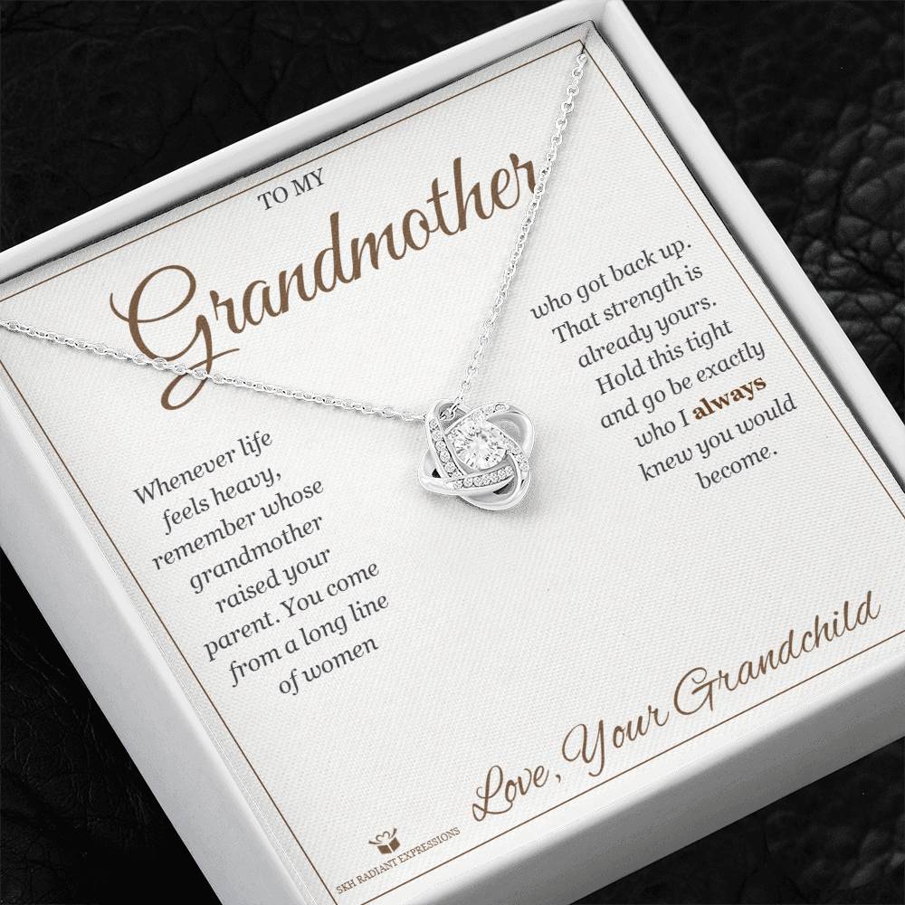 Braver Than You Believe - Love Knot Necklace for Grandmother