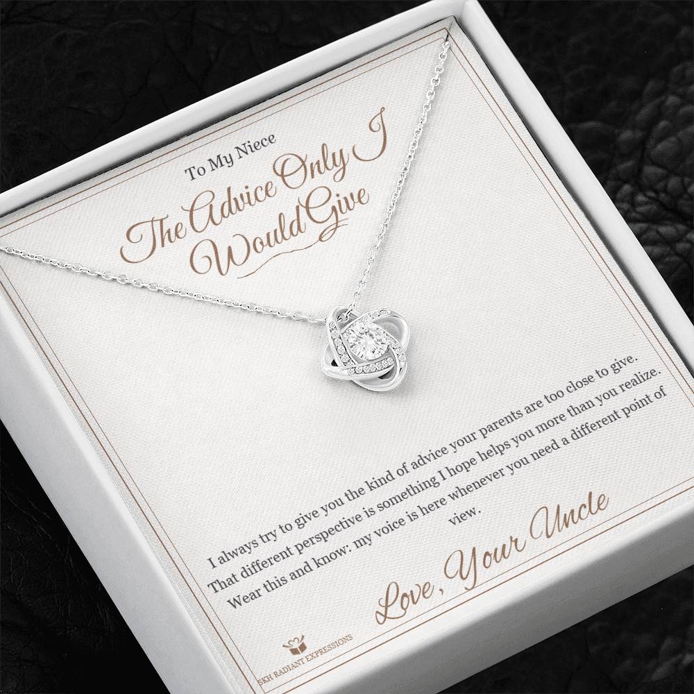 The Advice Only I Would Give - Love Knot Necklace for Niece - personalized keepsake gift from SKH Radiant Expressions