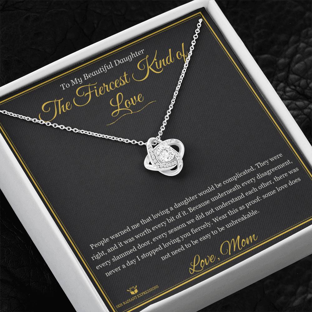 The Fiercest Kind of Love - Love Knot Necklace for Daughter - personalized keepsake gift from SKH Radiant Expressions