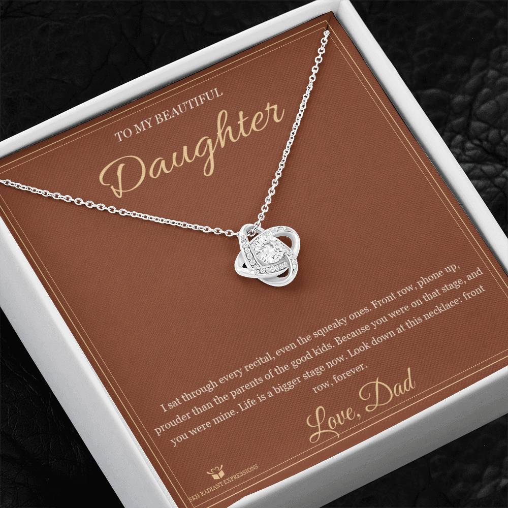 Front Row Forever - Love Knot Necklace for Daughter - personalized keepsake gift from SKH Radiant Expressions