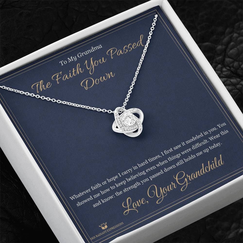 The Faith You Passed Down - Love Knot Necklace for Grandmother - personalized keepsake gift from SKH Radiant Expressions
