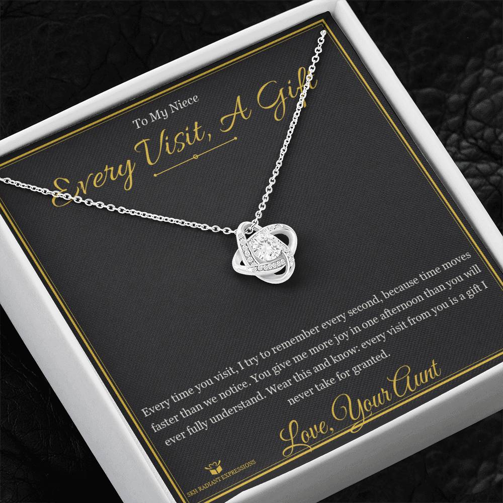 Every Visit, A Gift - Love Knot Necklace for Niece - personalized keepsake gift from SKH Radiant Expressions
