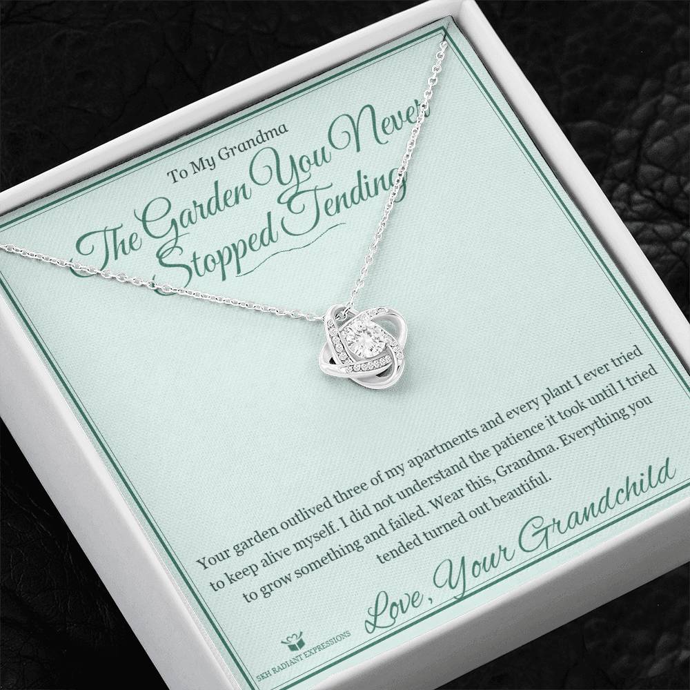 The Garden You Never Stopped Tending - Love Knot Necklace for Grandmother - personalized keepsake gift from SKH Radiant Expressions