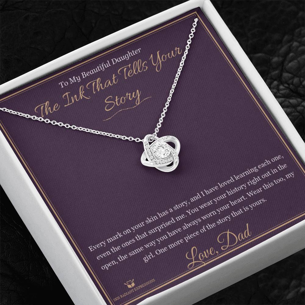 The Ink That Tells Your Story - Love Knot Necklace for Daughter - personalized keepsake gift from SKH Radiant Expressions