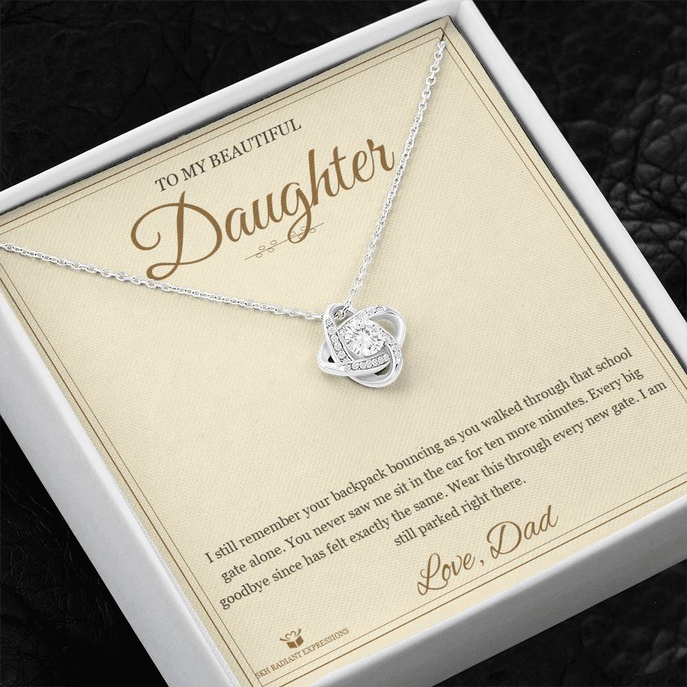 The School Gate - Love Knot Necklace for Daughter - personalized keepsake gift from SKH Radiant Expressions