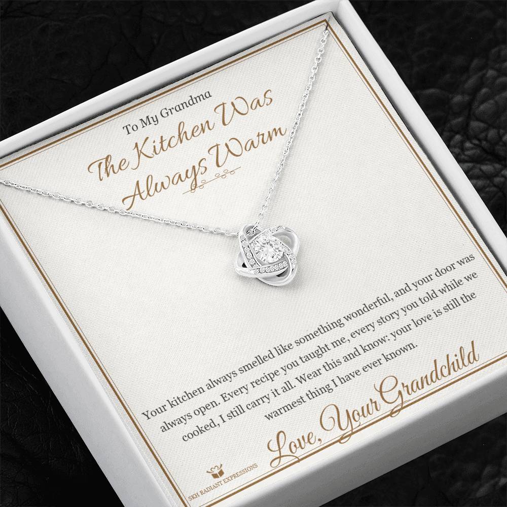 The Kitchen Was Always Warm - Love Knot Necklace for Grandmother - personalized keepsake gift from SKH Radiant Expressions