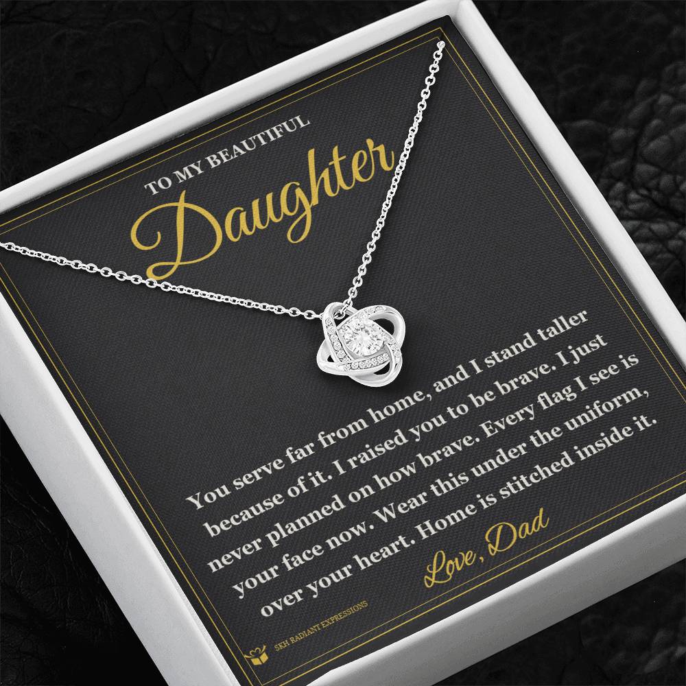 Personalized Love Knot Necklace for daughter