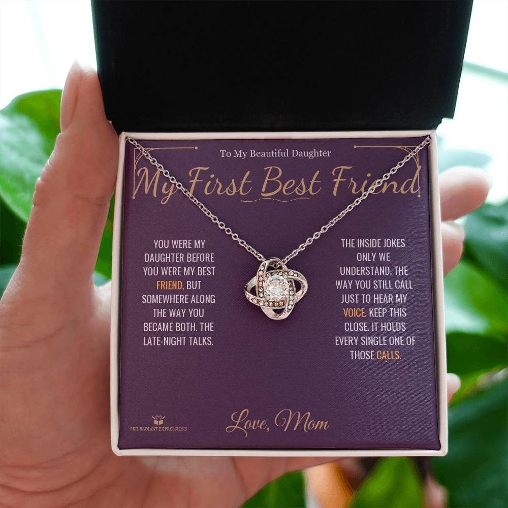 Personalized Love Knot Necklace for daughter