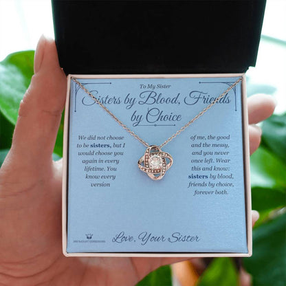 Personalized Love Knot Necklace for sister