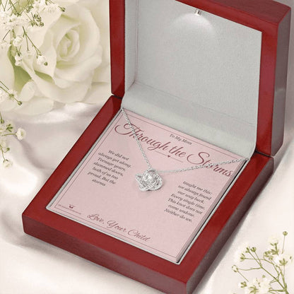 Love Knot Necklace engraved with your own words for mom