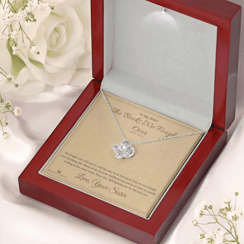 The Books We Fought Over - Love Knot Necklace for Sister - personalized keepsake gift from SKH Radiant Expressions