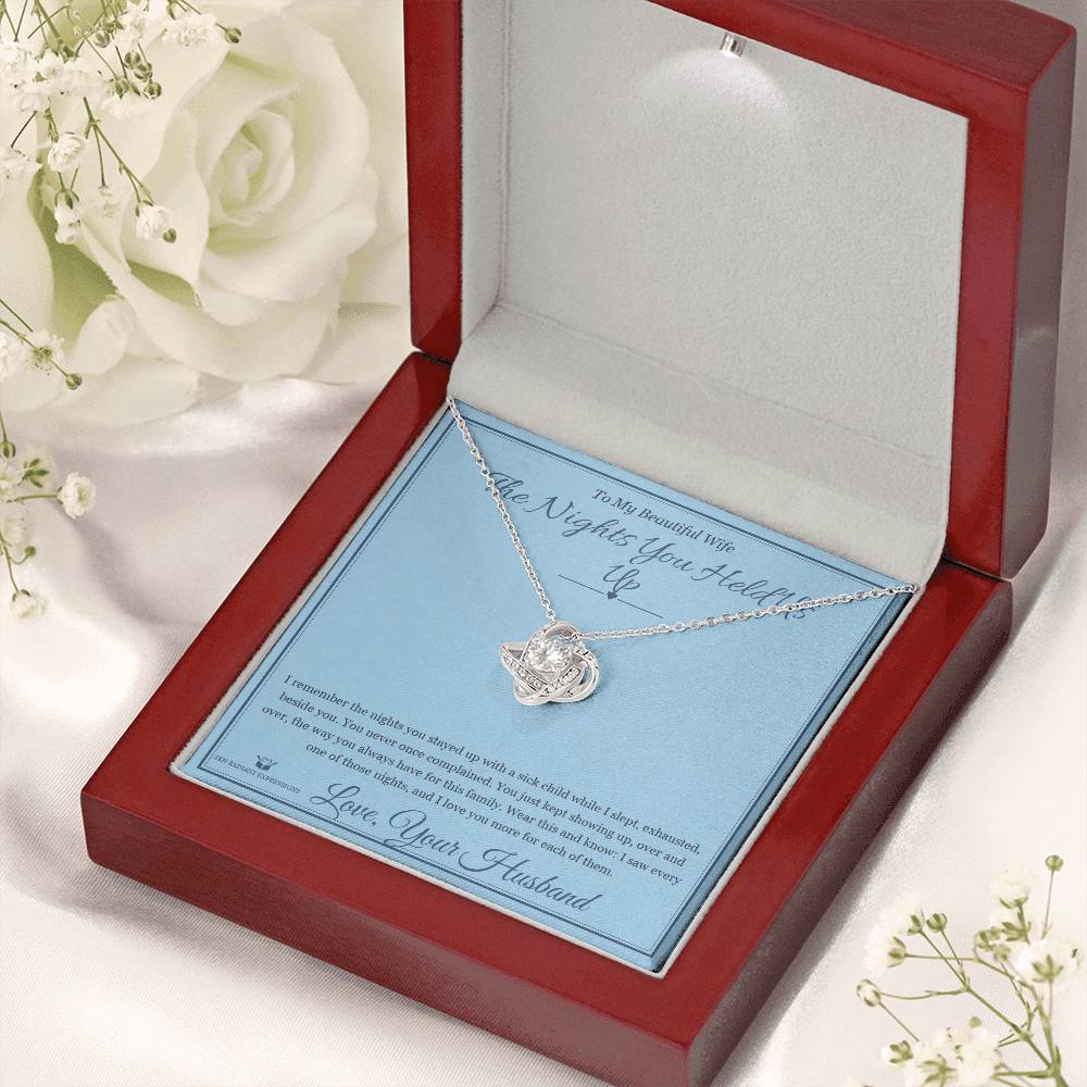 The Nights You Held Us Up - Love Knot Necklace for Wife - personalized keepsake gift from SKH Radiant Expressions