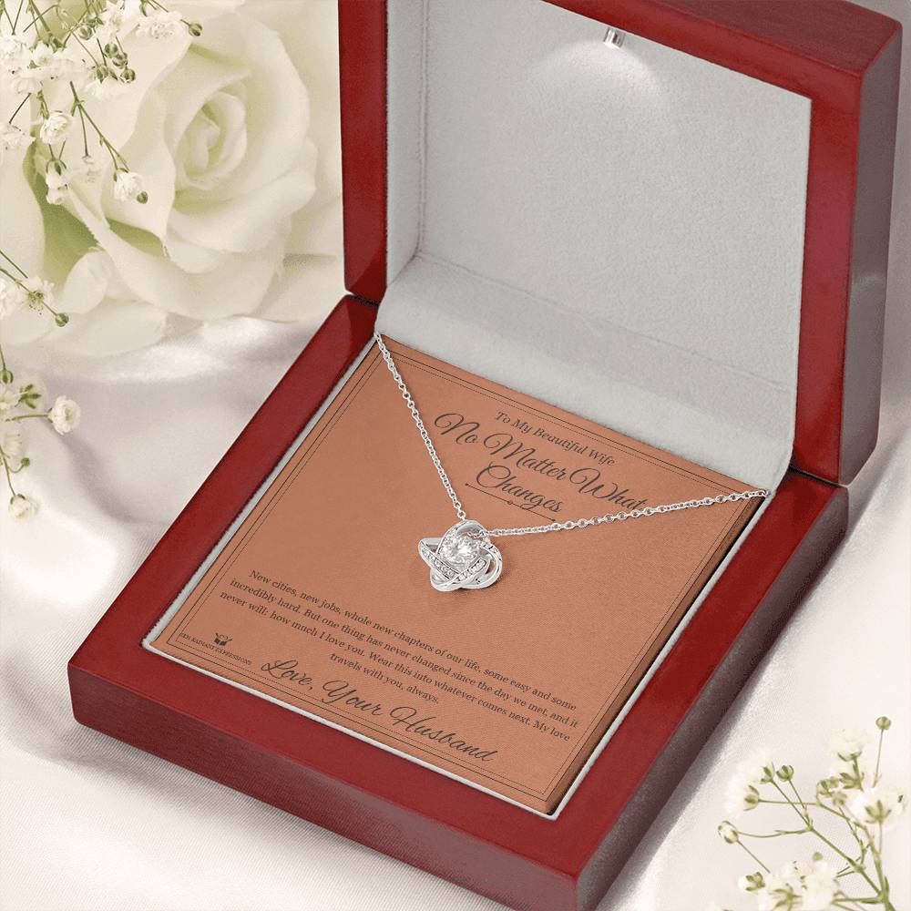 No Matter What Changes - Love Knot Necklace for Wife - personalized keepsake gift from SKH Radiant Expressions