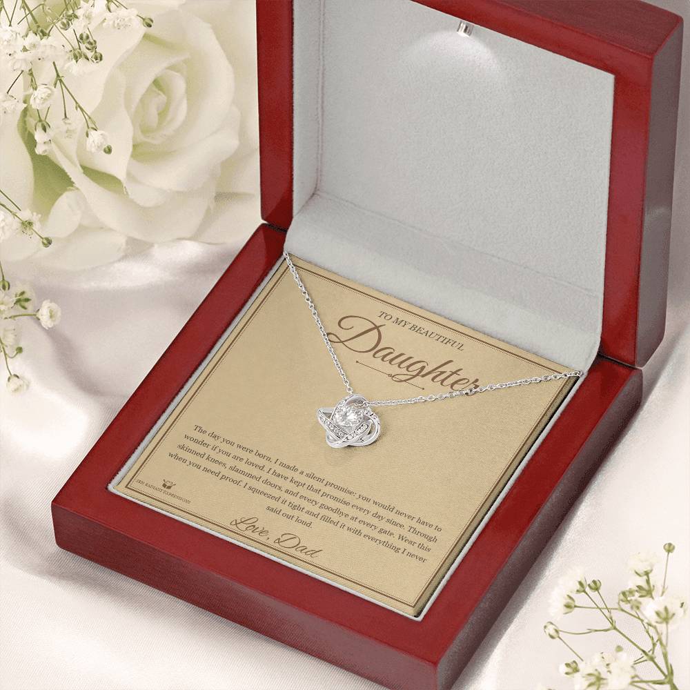 The Silent Promise - Love Knot Necklace for Daughter - personalized keepsake gift from SKH Radiant Expressions