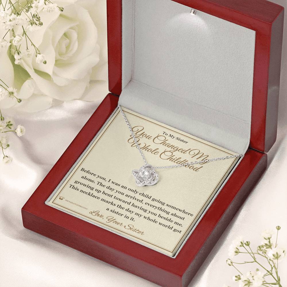 Personalized Love Knot Necklace for sister