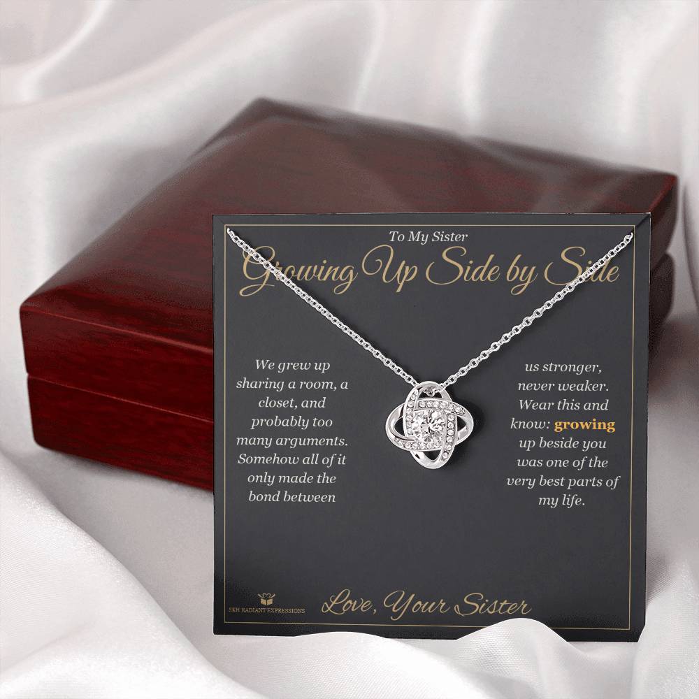Growing Up Side by Side - Love Knot Necklace for Sister