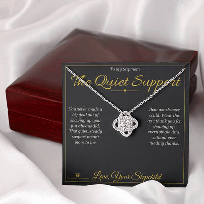 Love Knot Necklace engraved with your own words for stepmom