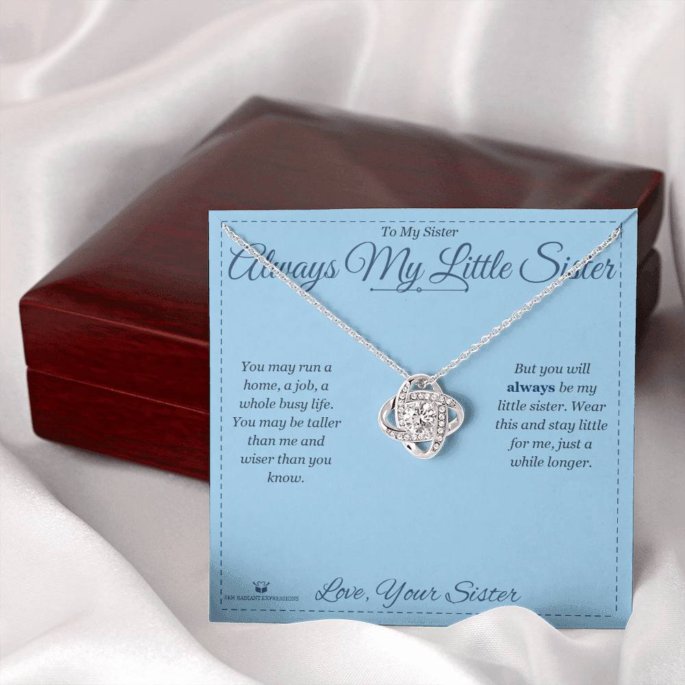 Always My Little Sister - Love Knot Necklace for Sister