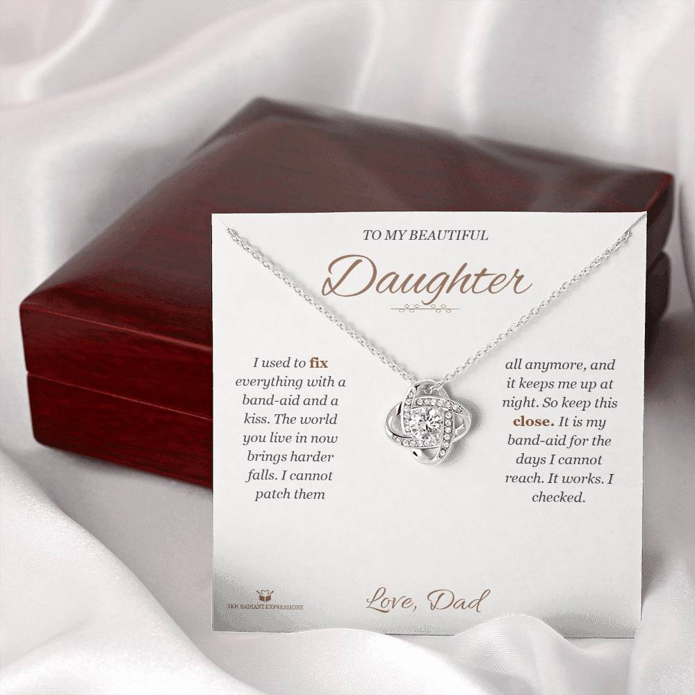 Band-Aids and Kisses - Love Knot Necklace for Daughter