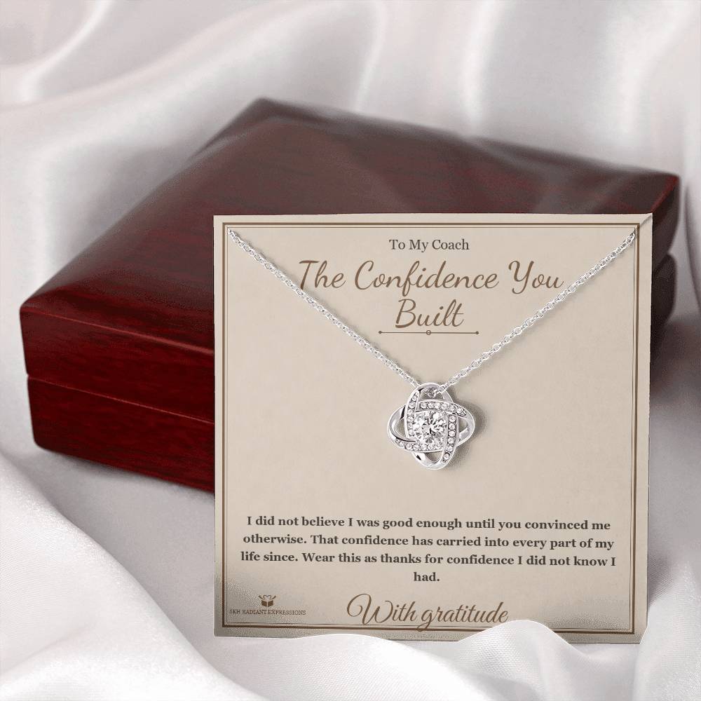 The Confidence You Built - Love Knot Necklace for Coach - personalized keepsake gift from SKH Radiant Expressions