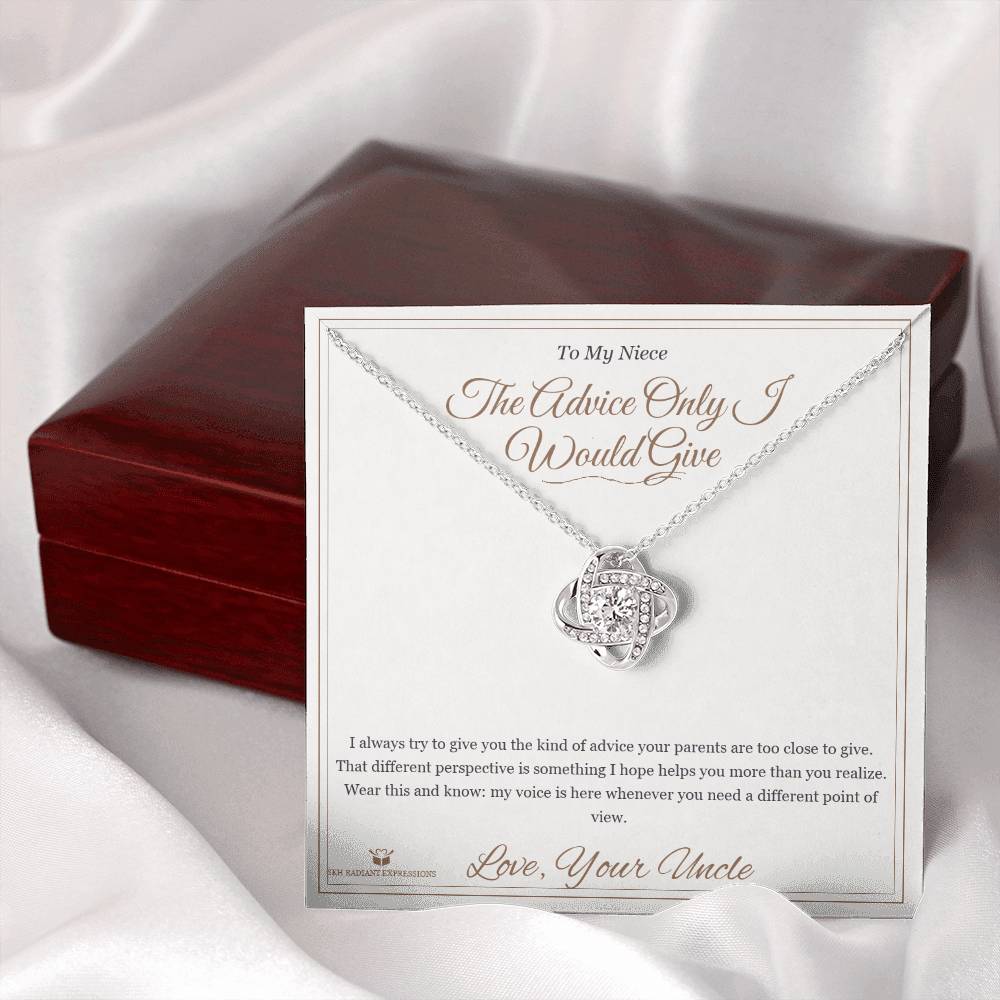 The Advice Only I Would Give - Love Knot Necklace for Niece - personalized keepsake gift from SKH Radiant Expressions