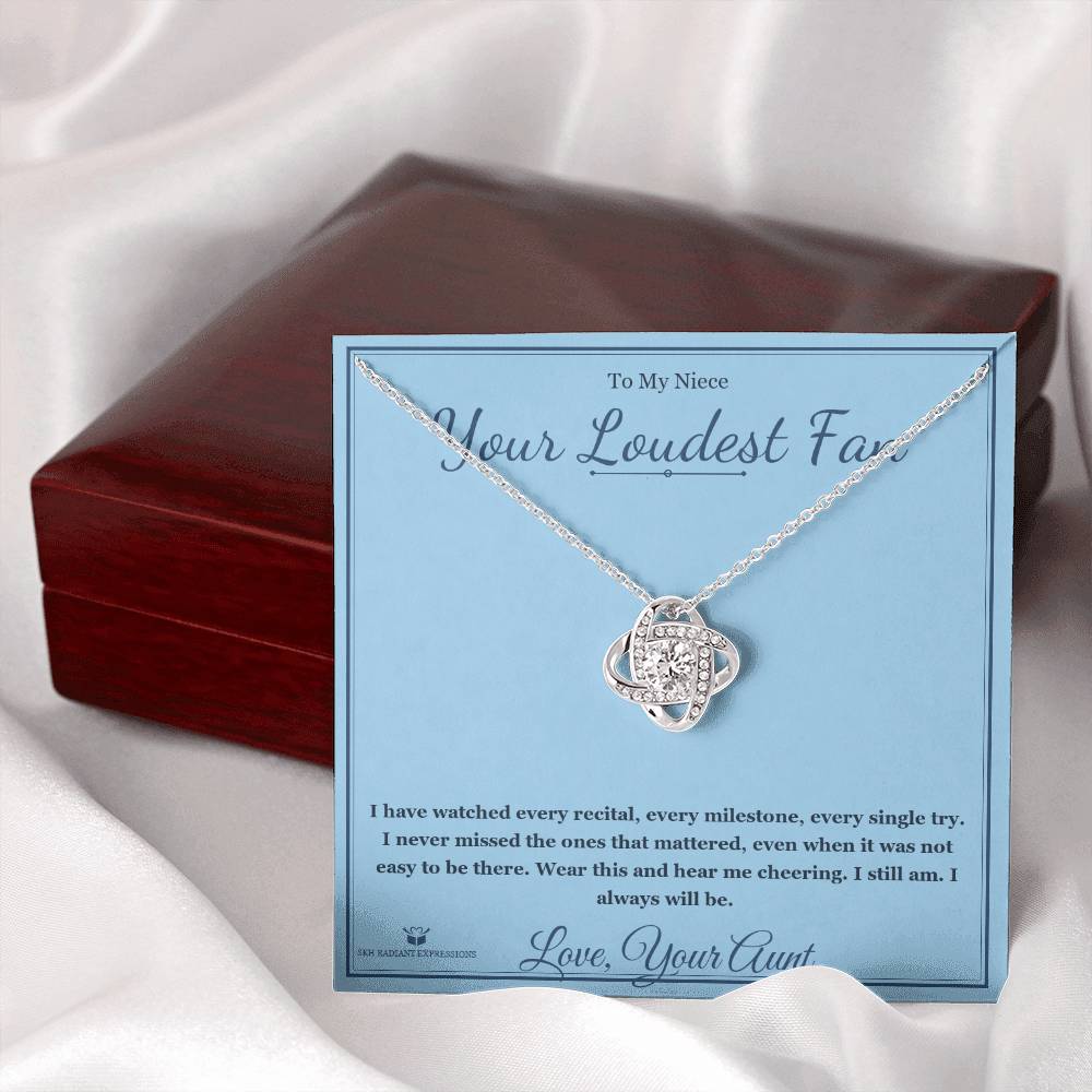 Your Loudest Fan - Love Knot Necklace for Niece - personalized keepsake gift from SKH Radiant Expressions