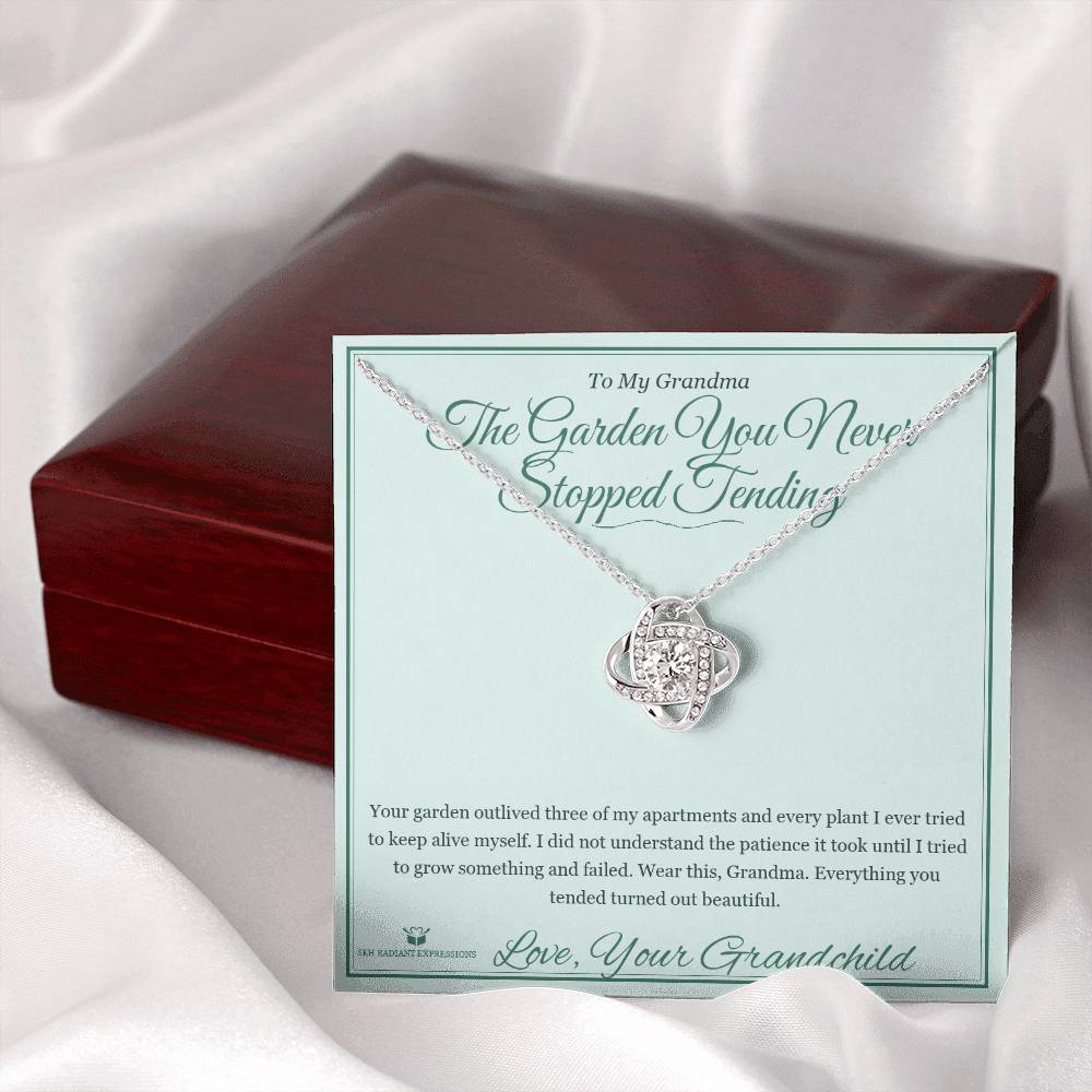 The Garden You Never Stopped Tending - Love Knot Necklace for Grandmother - personalized keepsake gift from SKH Radiant Expressions