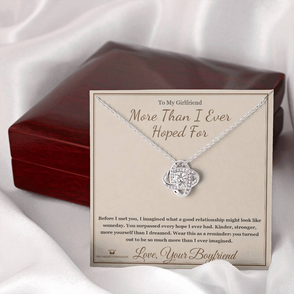 More Than I Ever Hoped For - Love Knot Necklace for Girlfriend - personalized keepsake gift from SKH Radiant Expressions